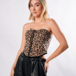 ANIMAL PRINT STRAPLESS CORSET