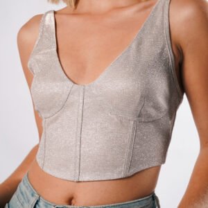SHINY CORSET CROP TOP